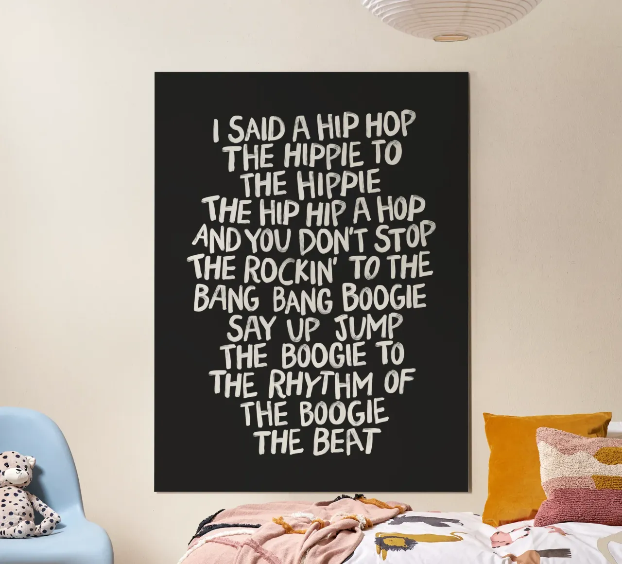 I Said a Hip Hop De Hippie Rap Songteksten Retro Stedelijk Kunstwerk poster met kunststof frame van THE MOTIVATED TYPE