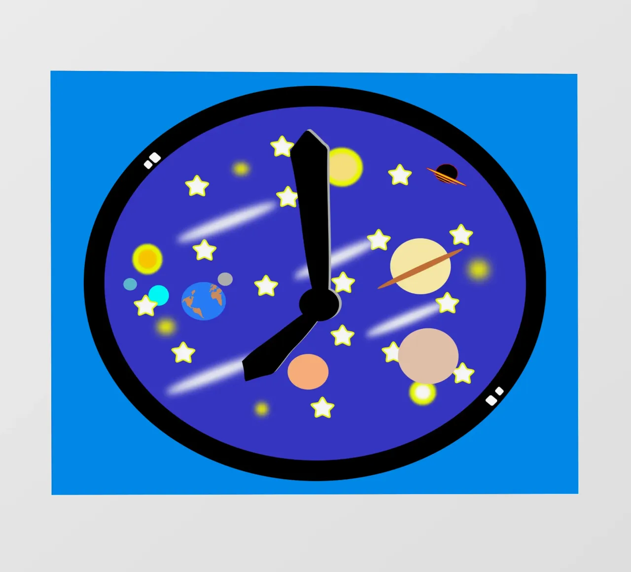 Spacetime Universe and Galaxy Surreal Clock pvc cover by sillyindustries