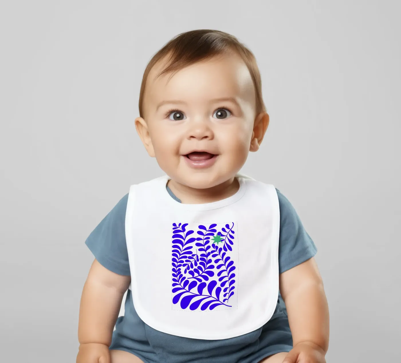 Blue leafy bavaglino da LisaArtes