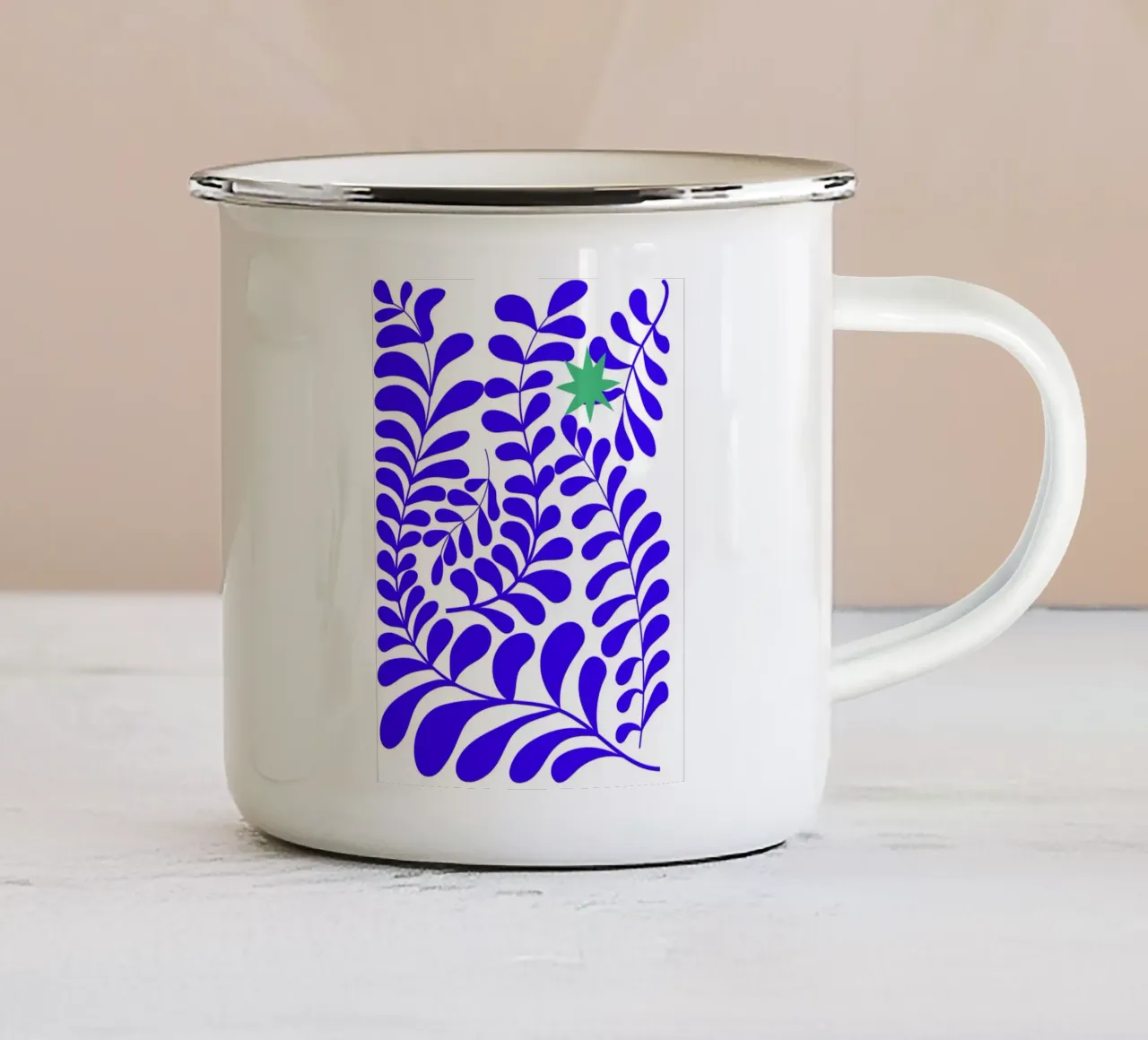 Blue leafy tazza in smalto da LisaArtes