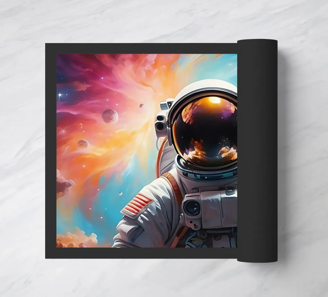 Space Astronaut Nebula doormat by LM2KONE