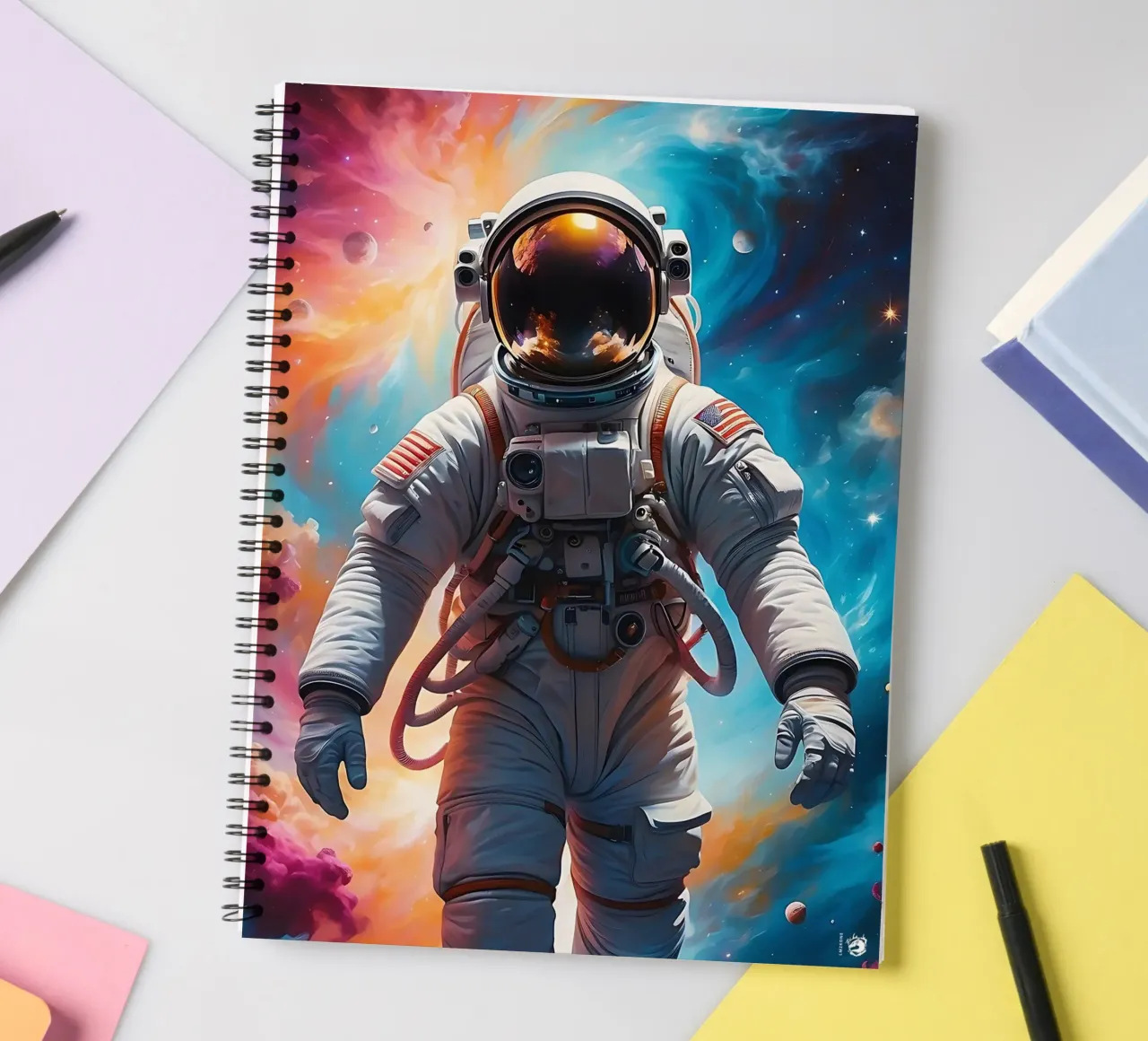 Space Astronaut Nebula spiral notebook by LM2KONE