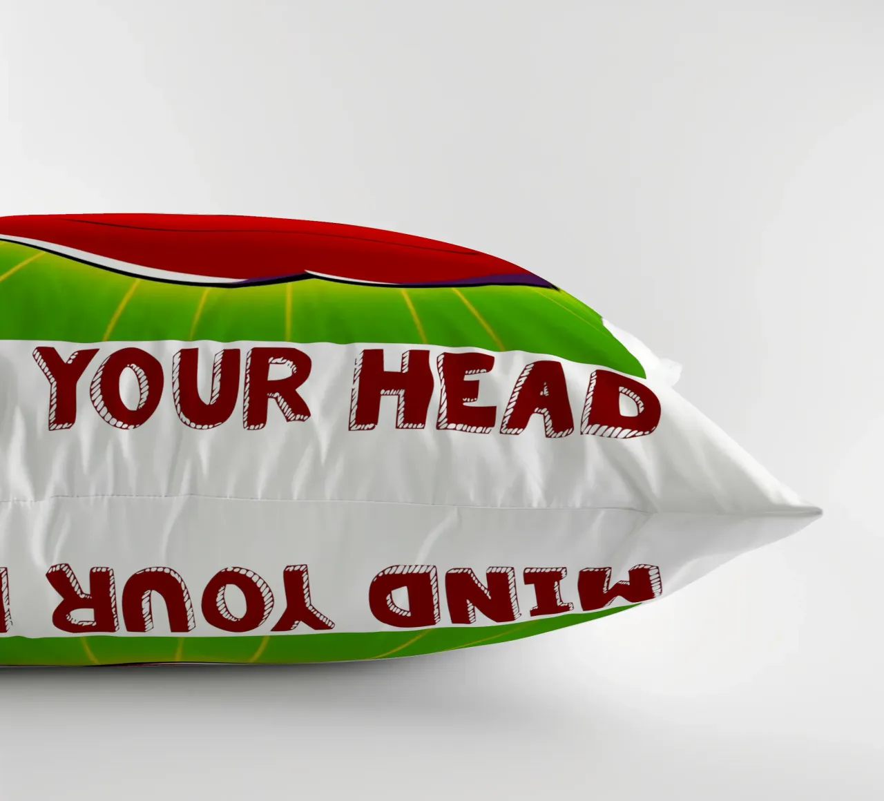 Funny Apple Cartoon Science Physics and Gravity Design decorative cushion by sillyindustries