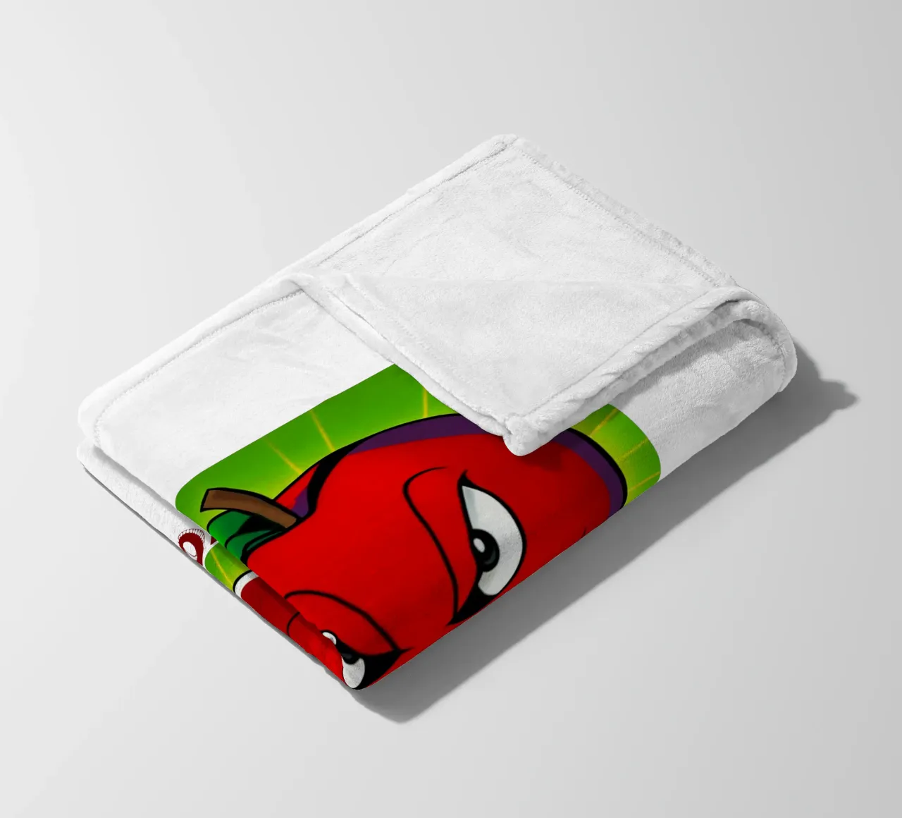 Funny Apple Cartoon Science Physics and Gravity Design fleece blanket by sillyindustries
