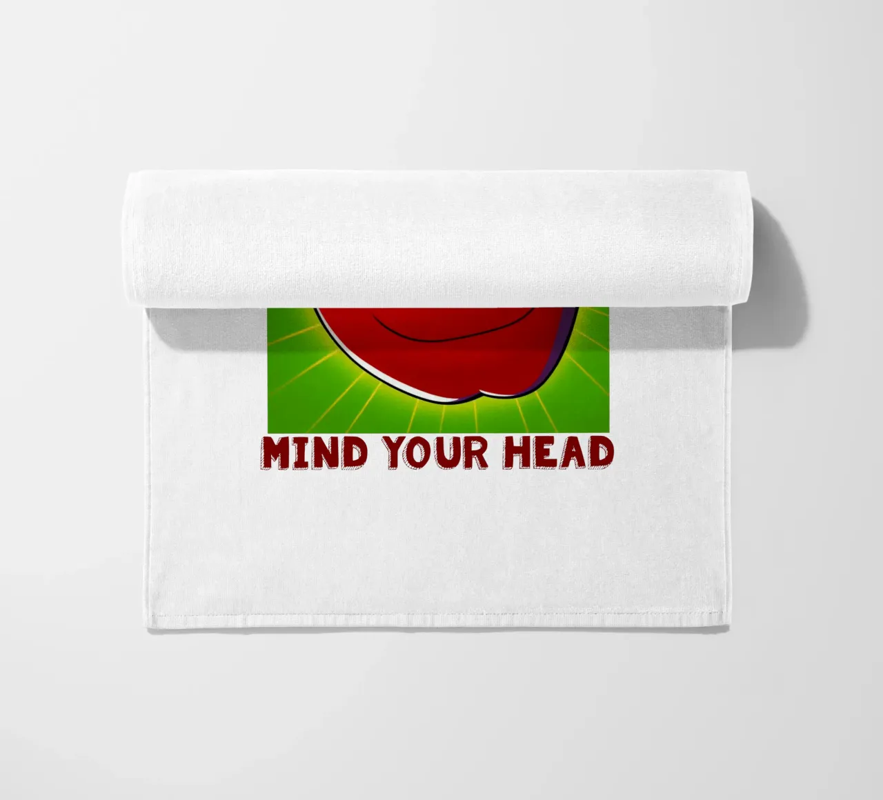 Funny Apple Cartoon Science Physics and Gravity Design beach towel by sillyindustries