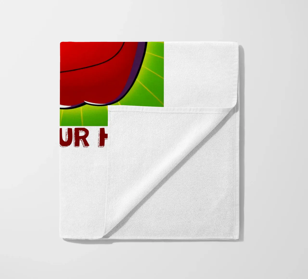 Funny Apple Cartoon Science Physics and Gravity Design beach towel by sillyindustries