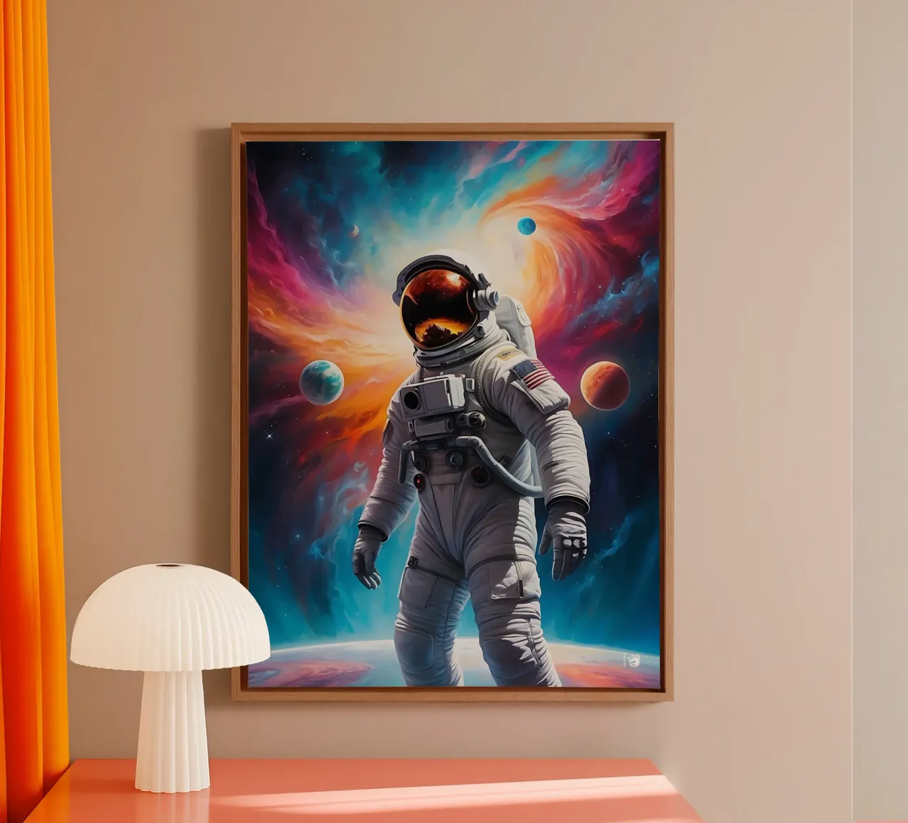 Nebula Space astronaut canvas by LM2KONE
