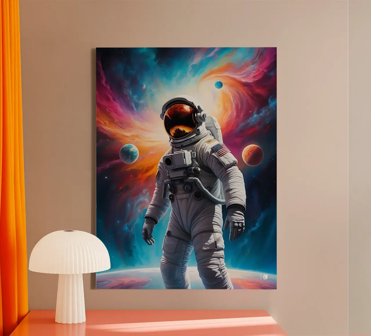 Nebula Space astronaut canvas by LM2KONE