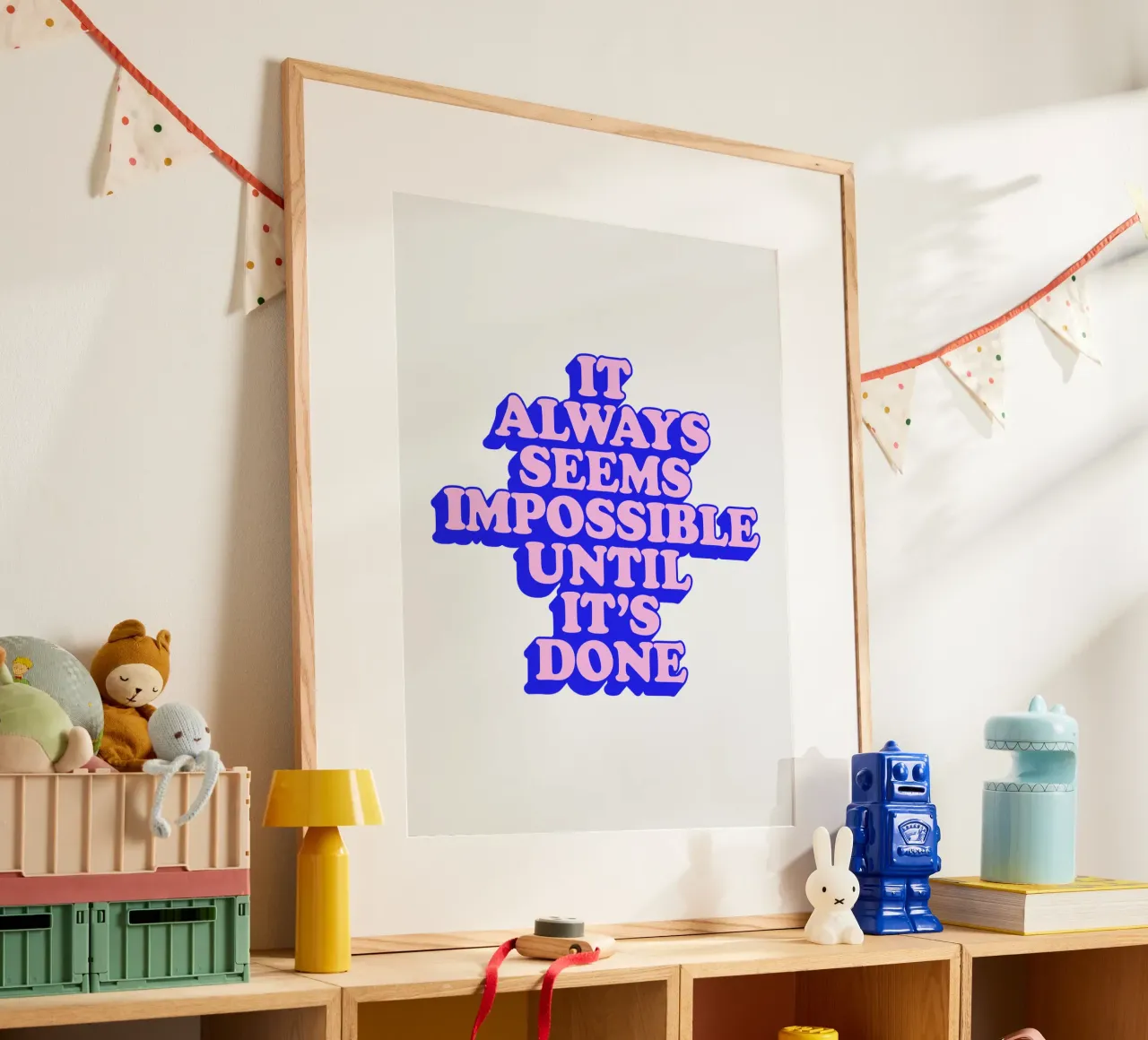 It Always Seems Impossible Until Its Done Typography hahnemühle by THE MOTIVATED TYPE