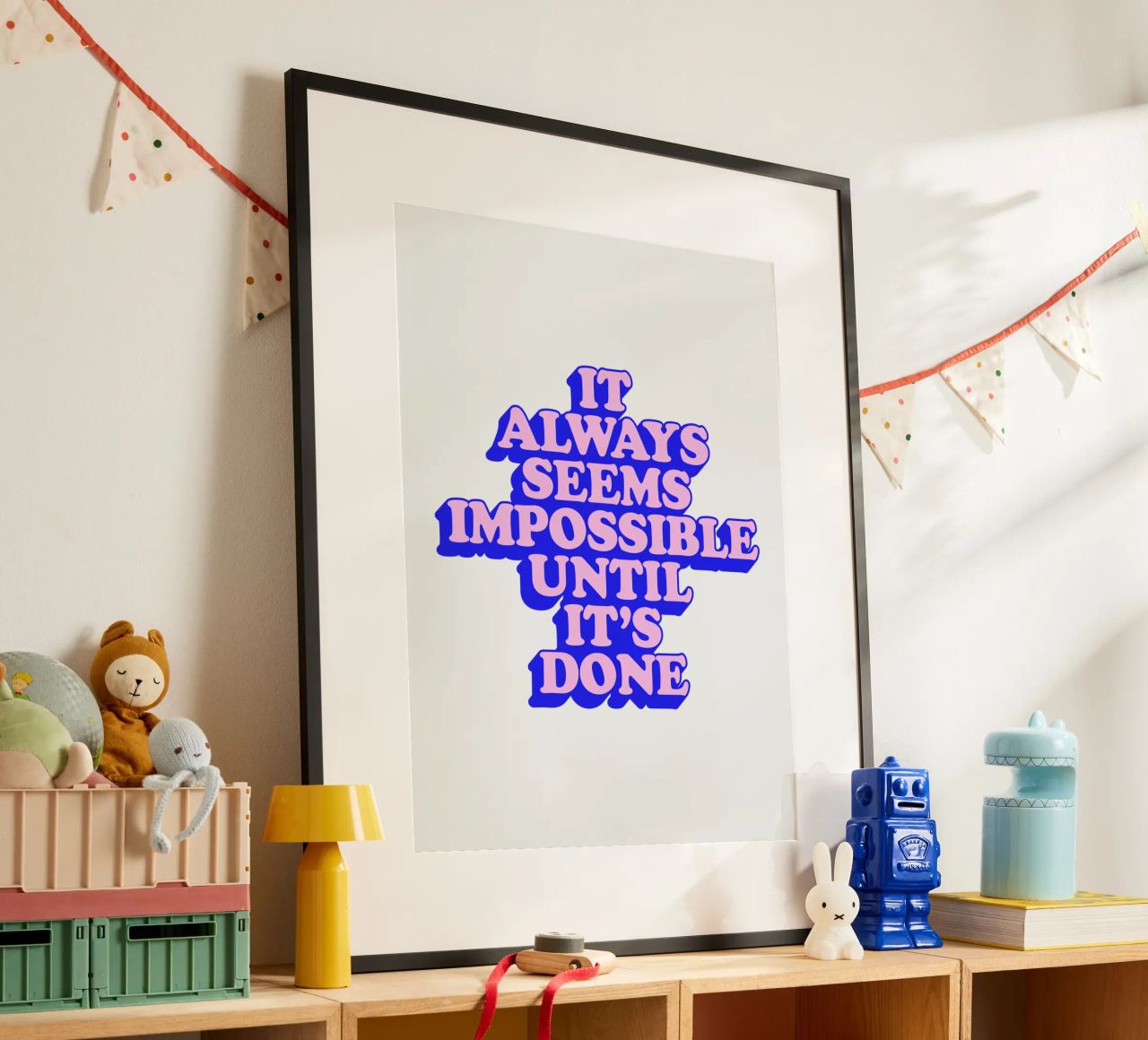 It Always Seems Impossible Until Its Done Typography hahnemühle by THE MOTIVATED TYPE