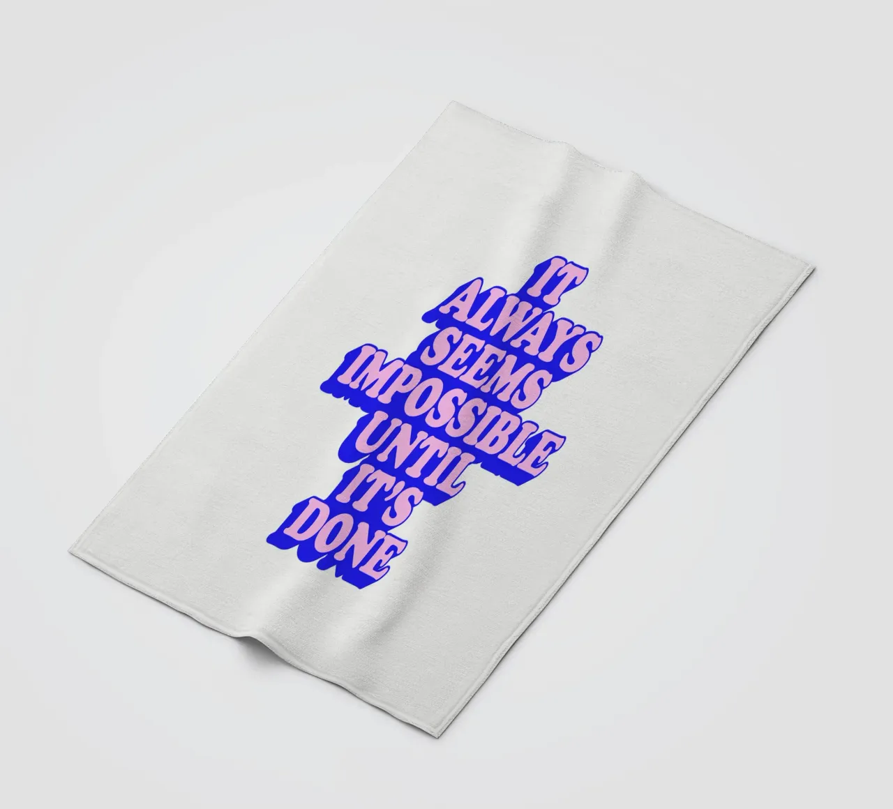 It Always Seems Impossible Until Its Done Typography fleece blanket by THE MOTIVATED TYPE