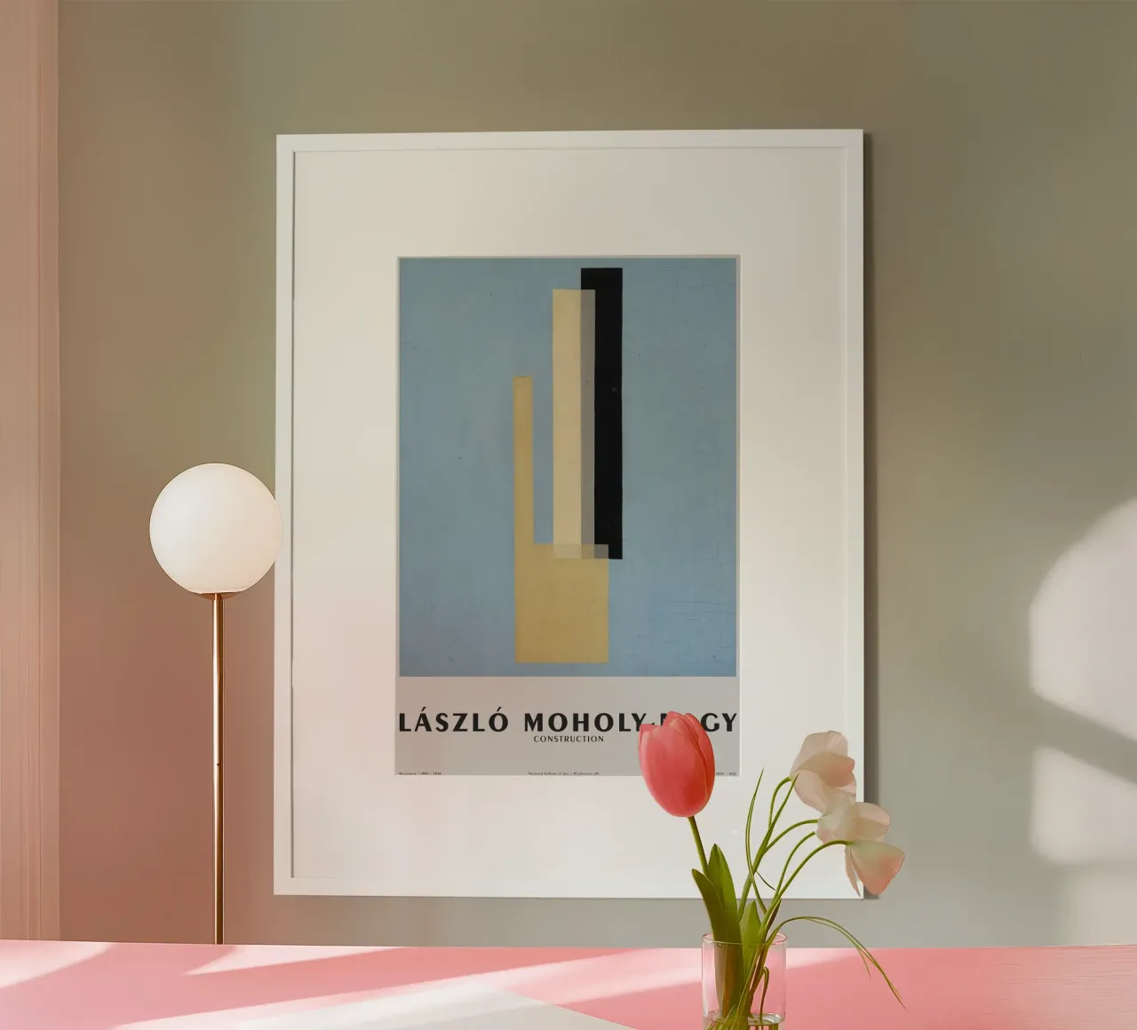 Laszlo Nagy Maholy - Construcción 02 poster con marco de plástico de Old Masters