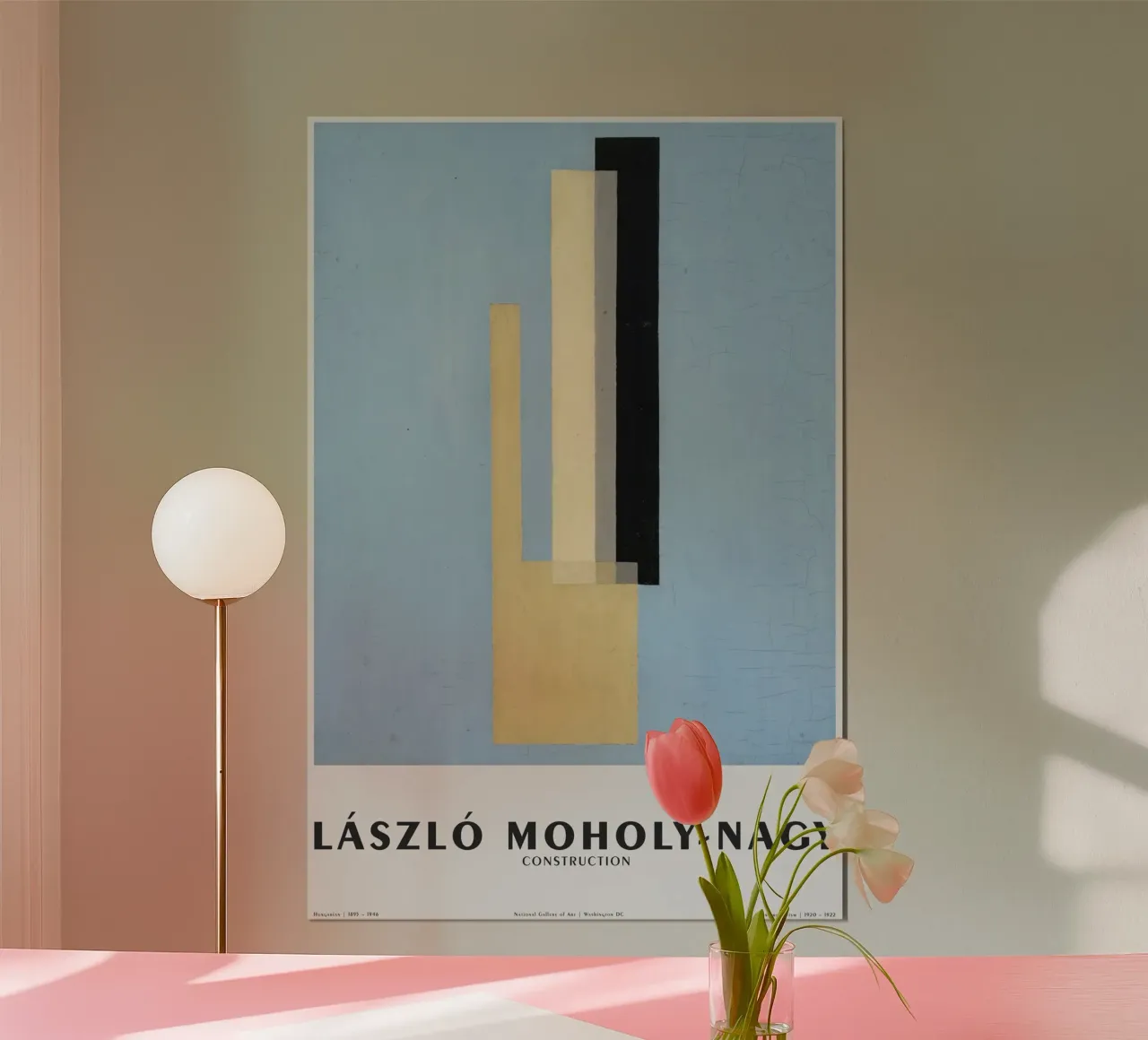 Laszlo Nagy Maholy - Construcción 02 poster con marco de plástico de Old Masters