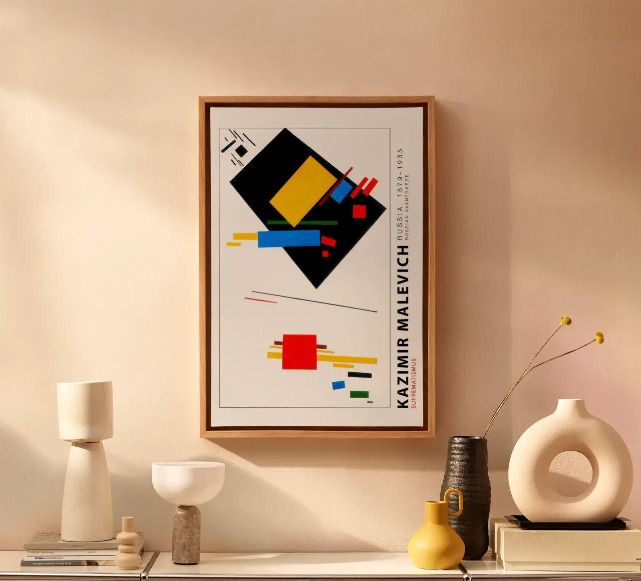 Kazimir Malewitch - Suprematisme canvas met Baklijst van Old Masters