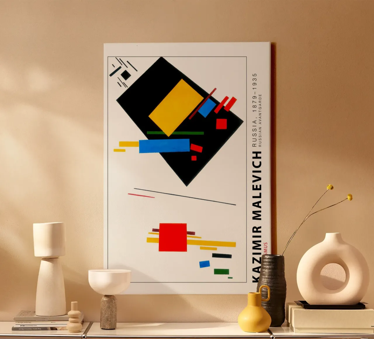 Kazimir Malewitch - Suprematisme canvas met Baklijst van Old Masters