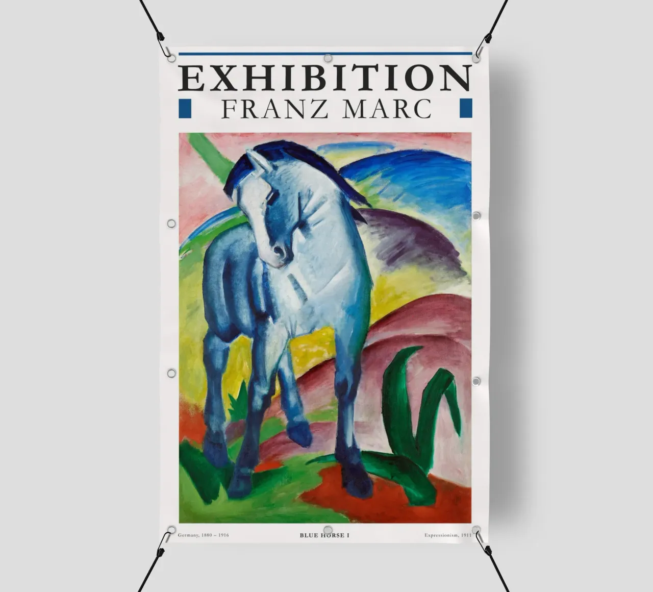Franz Marc - Cavallo blu I telo in pvc da Old Masters