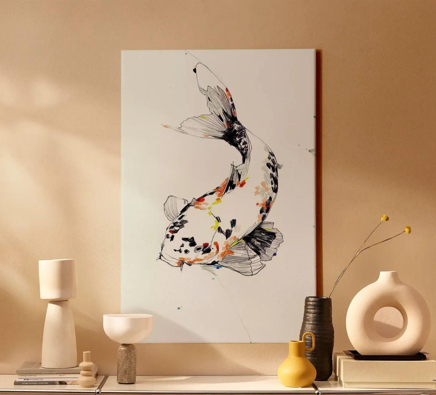 Koi canvas van Mala Alani