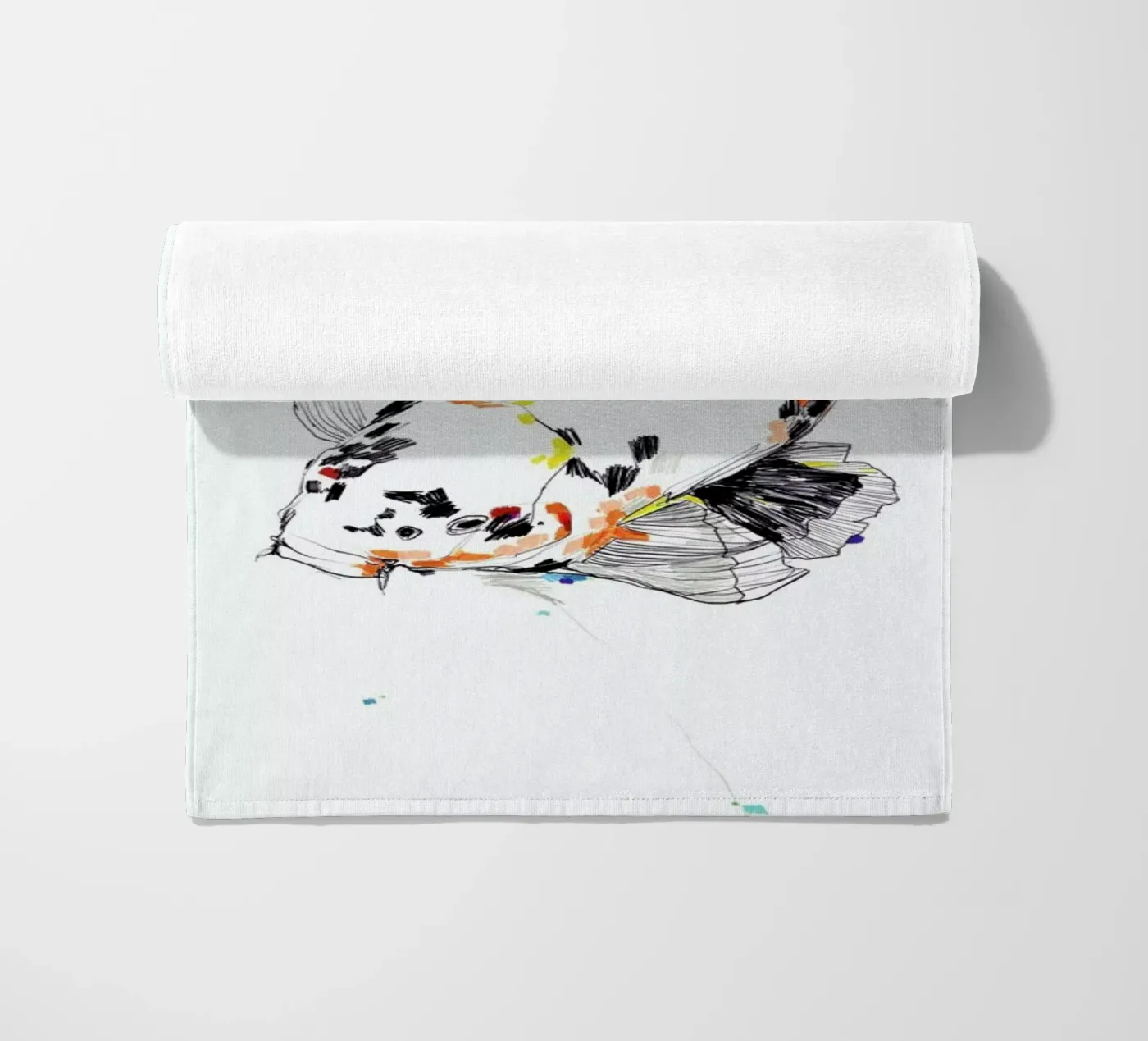 Koi beach towel by Mala Alani