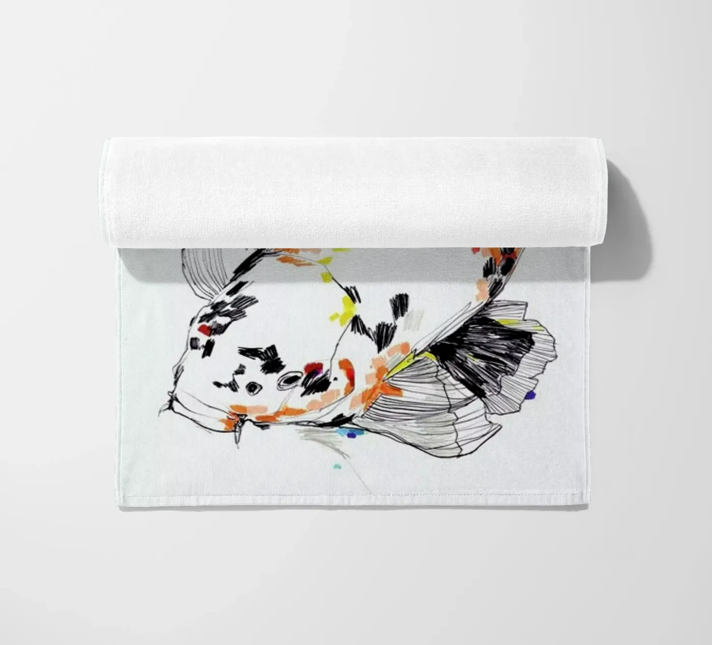 Koi beach towel by Mala Alani