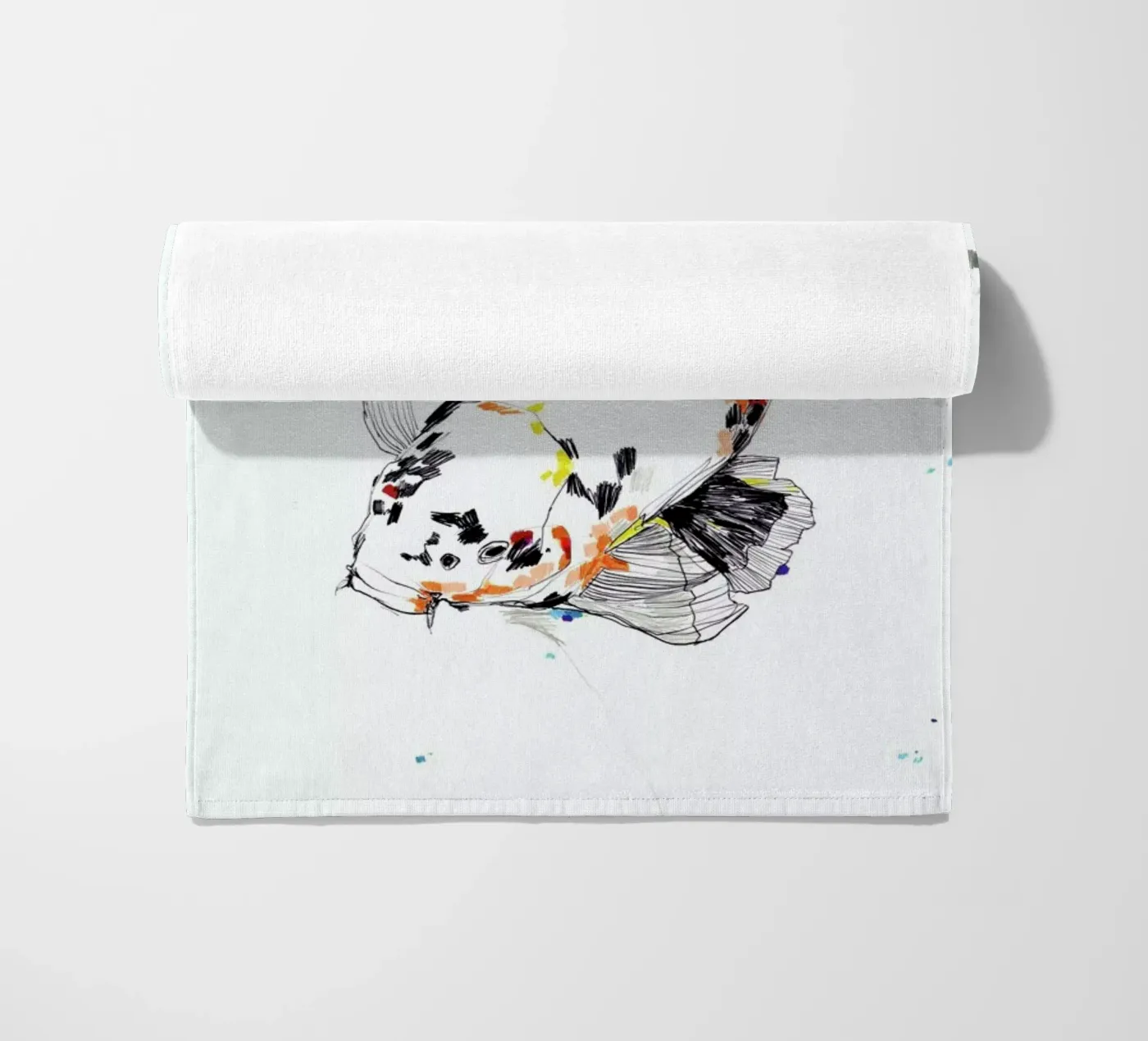 Koi beach towel by Mala Alani