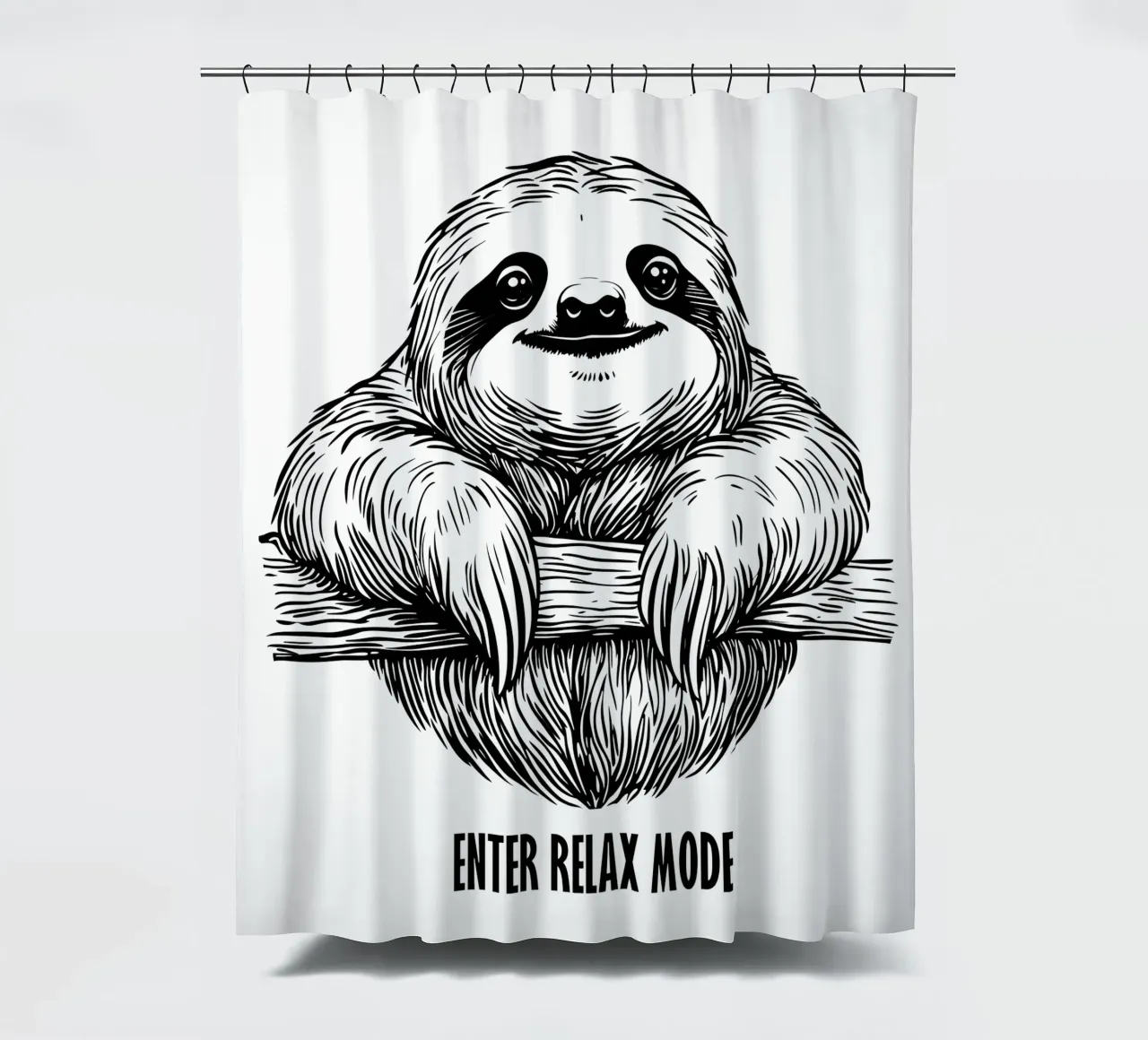 Enter Relax Mode | Faultier Motivations-Motiv Duschvorhang von Autofocus