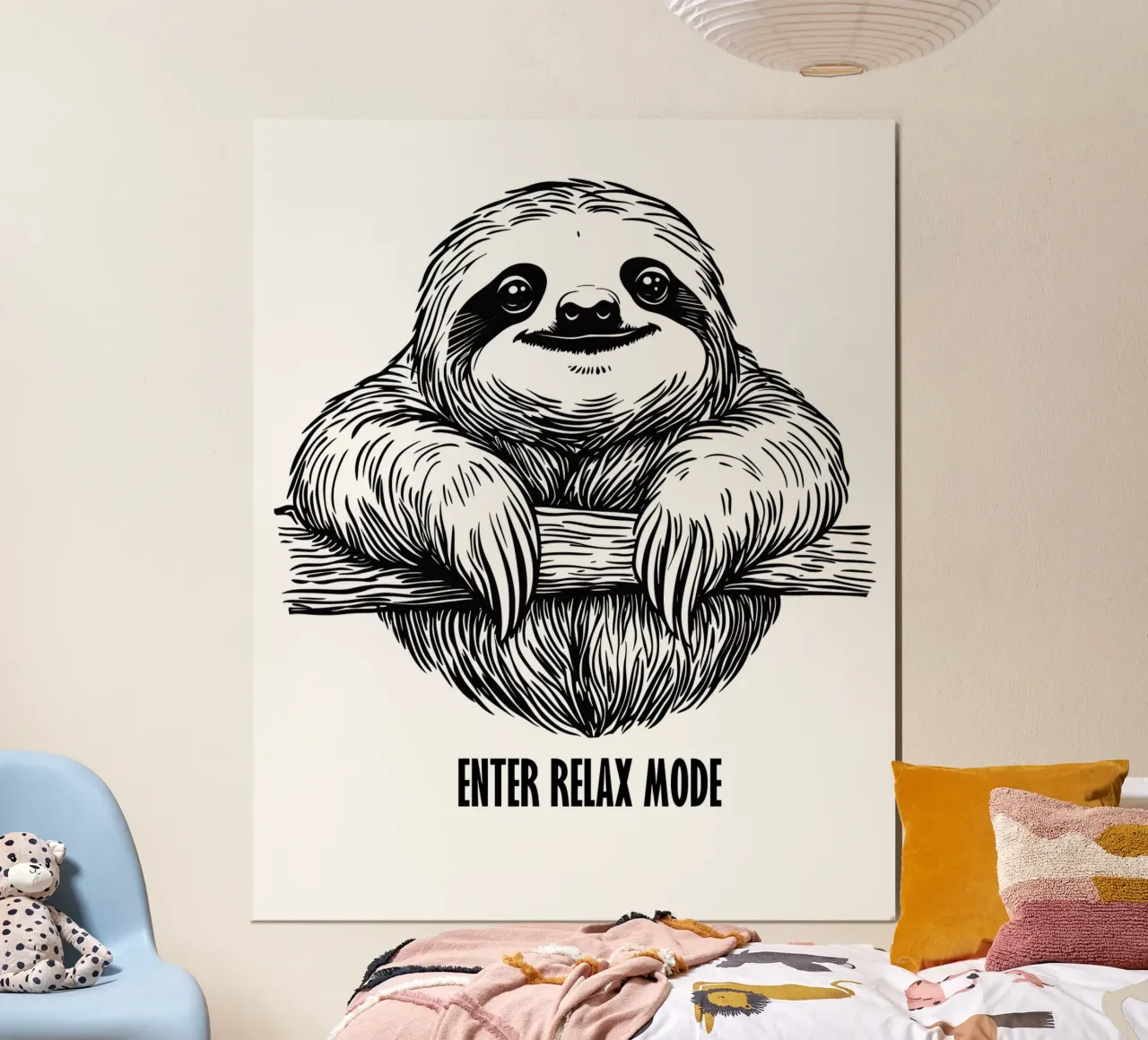 Enter Relax Mode | Sloth motivational motif hahnemühle by Autofocus
