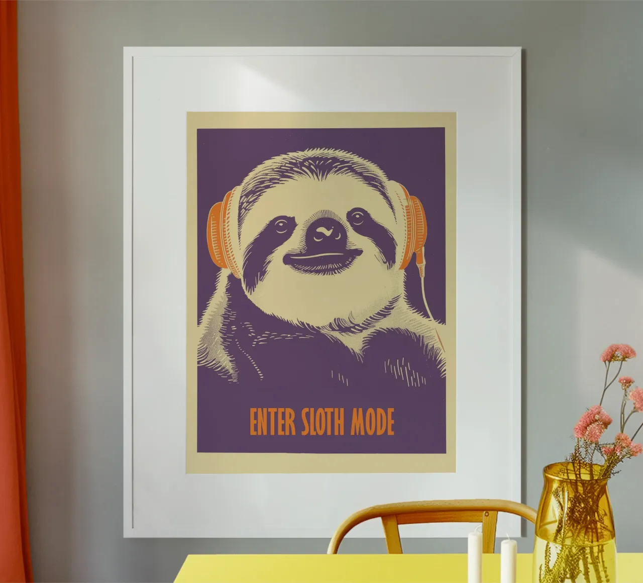 Entrare in modalità bradipo | Entrare in modalità bradipo poster con telaio in plastica da Autofocus