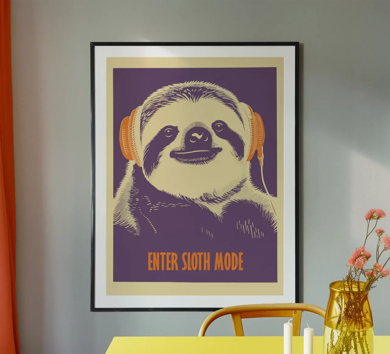 Entrare in modalità bradipo | Entrare in modalità bradipo poster con telaio in plastica da Autofocus