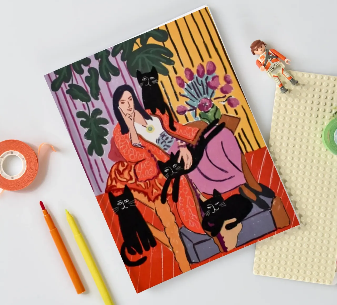 Women And Black Cat notebook by Perdana shop