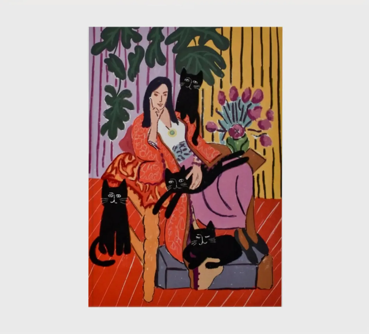 Women And Black Cat notebook by Perdana shop