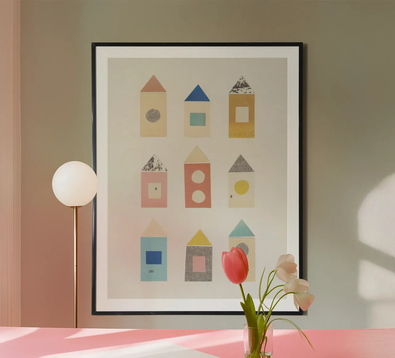 Città di carta #1 poster con telaio in alluminio da Alisa Galitsyna