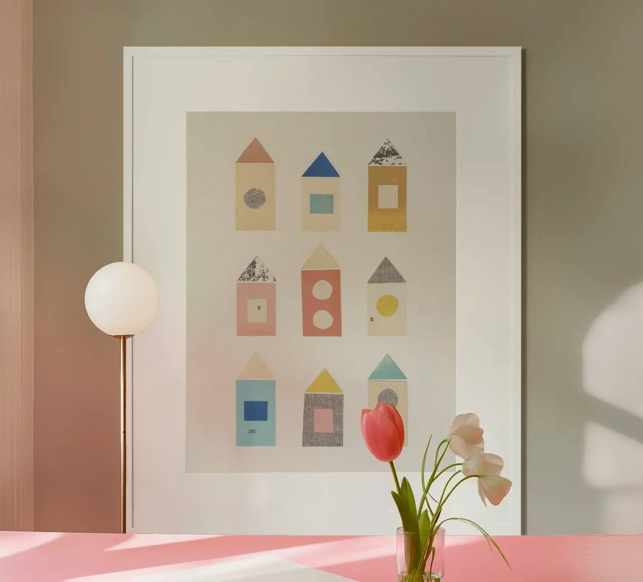 Città di carta #1 poster con telaio in alluminio da Alisa Galitsyna