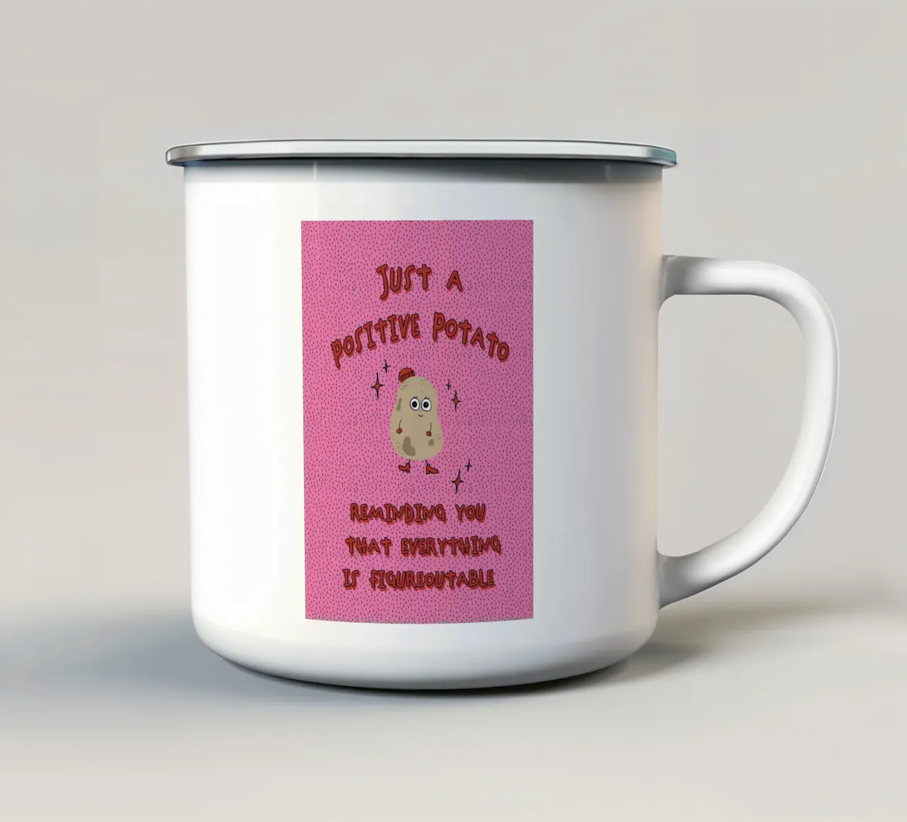 positive potato tazza in smalto da thesoulhugclub