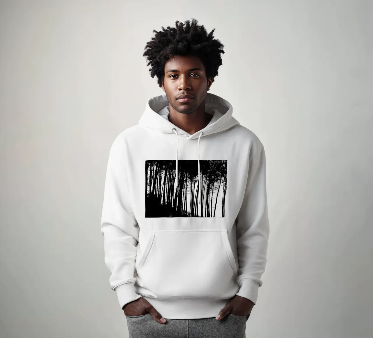 Bianco e nero felpa con cappuccio da Teresa André