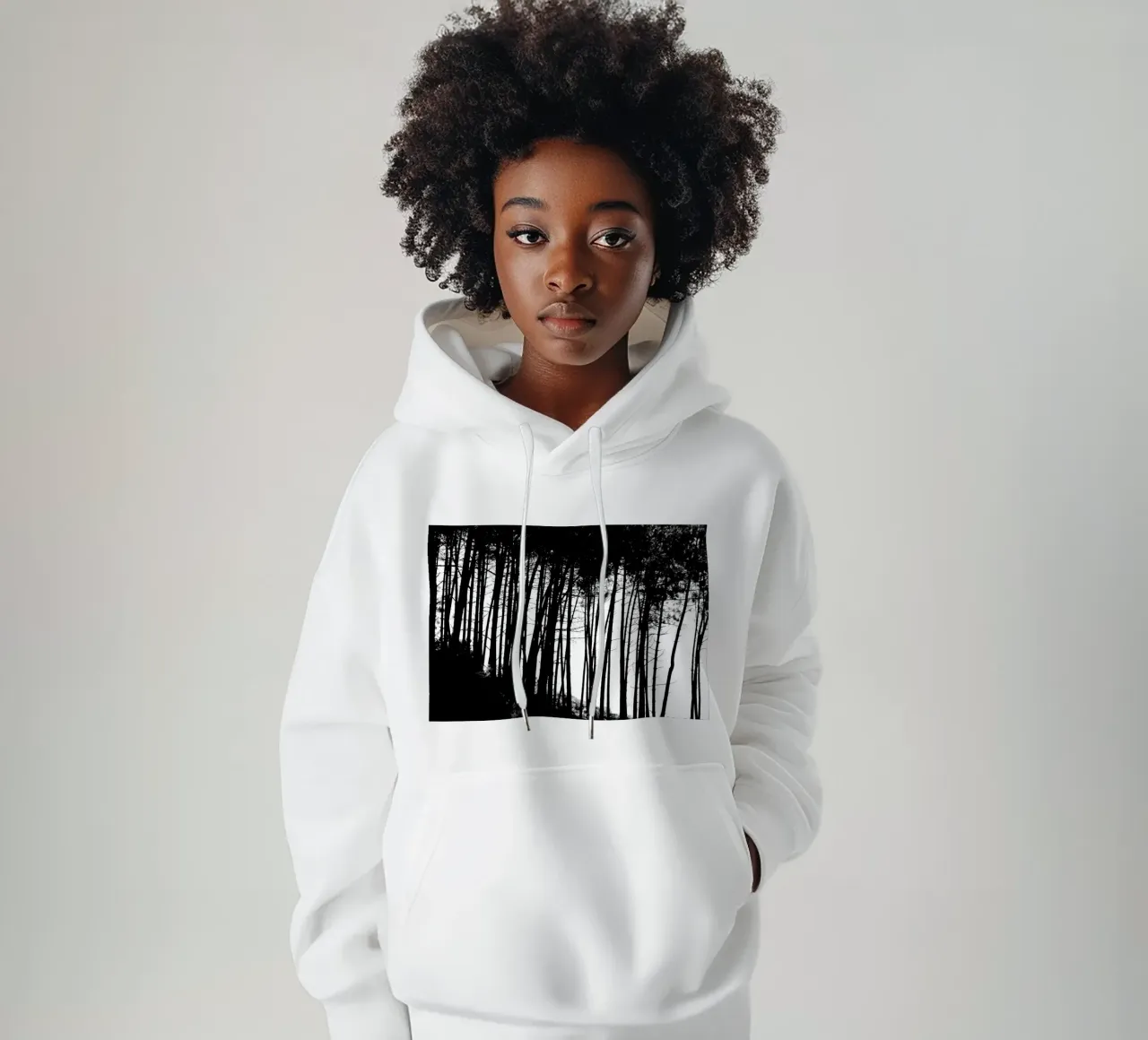 Bianco e nero felpa con cappuccio da Teresa André