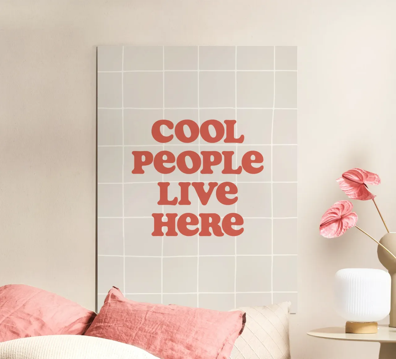 Cool people live here poster with plastic frame by we line studio - art