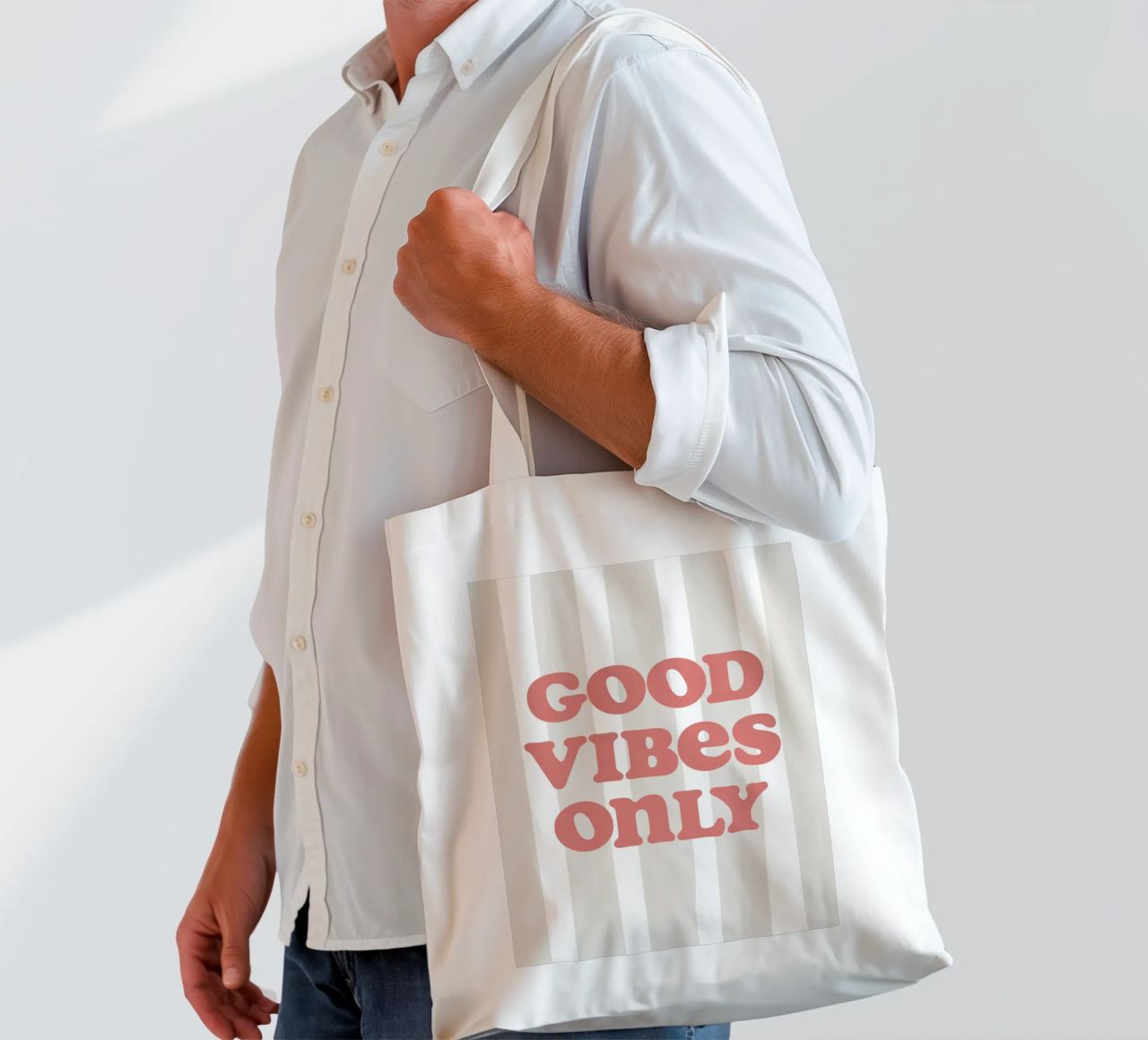 Good vibes only borsa in juta da pv art