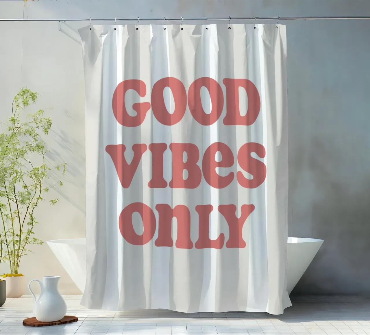Good vibes only tenda da doccia da pv art