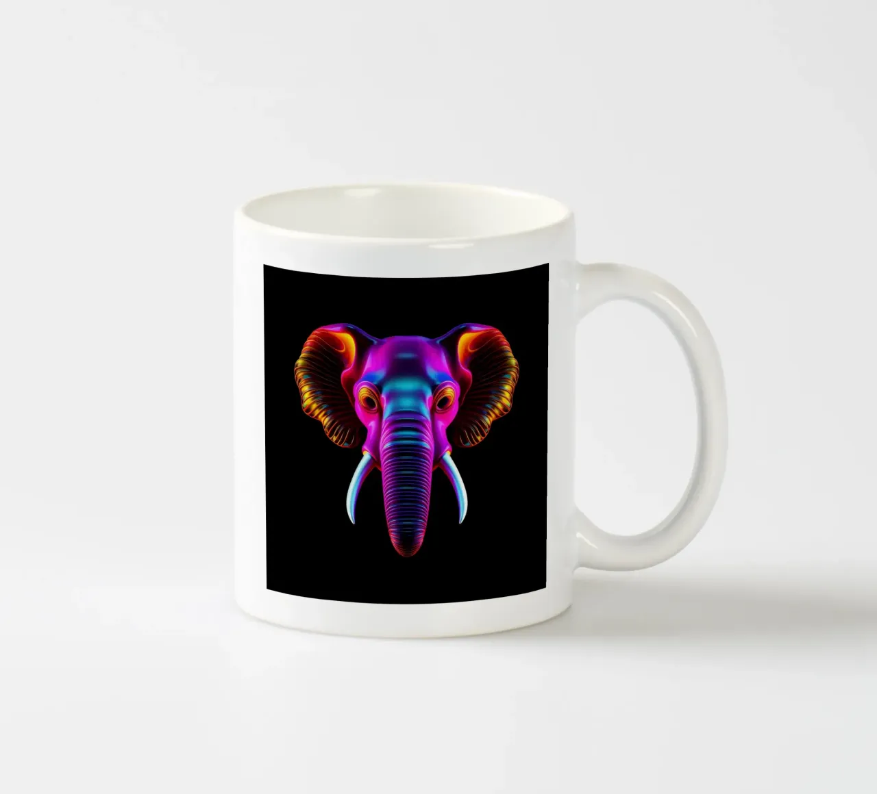 Elefante bambino luminoso al neon tazza in ceramica da Animal Portraits