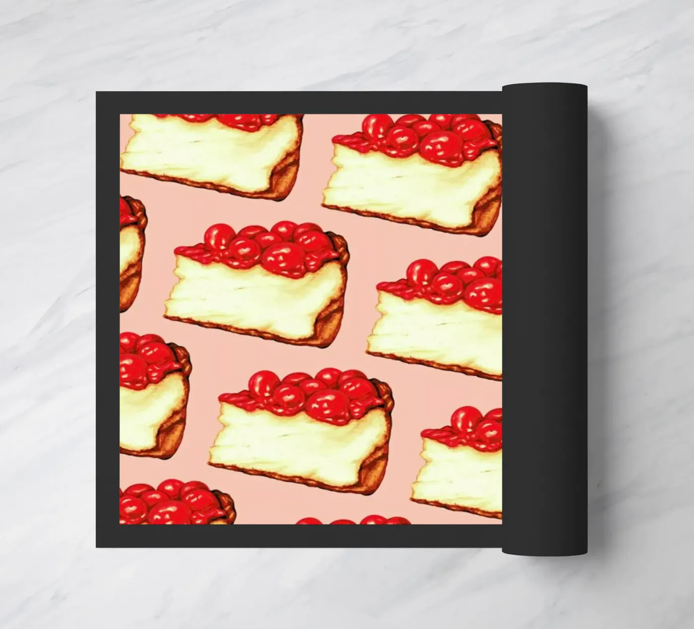 Cherry Cheesecake Pattern Pink paillasson de Kelly Gilleran