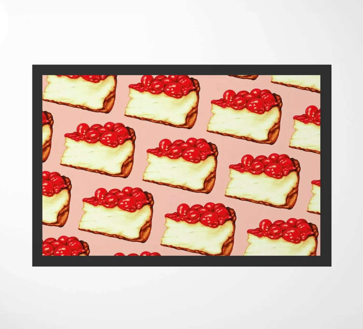 Cherry Cheesecake Pattern Pink paillasson de Kelly Gilleran