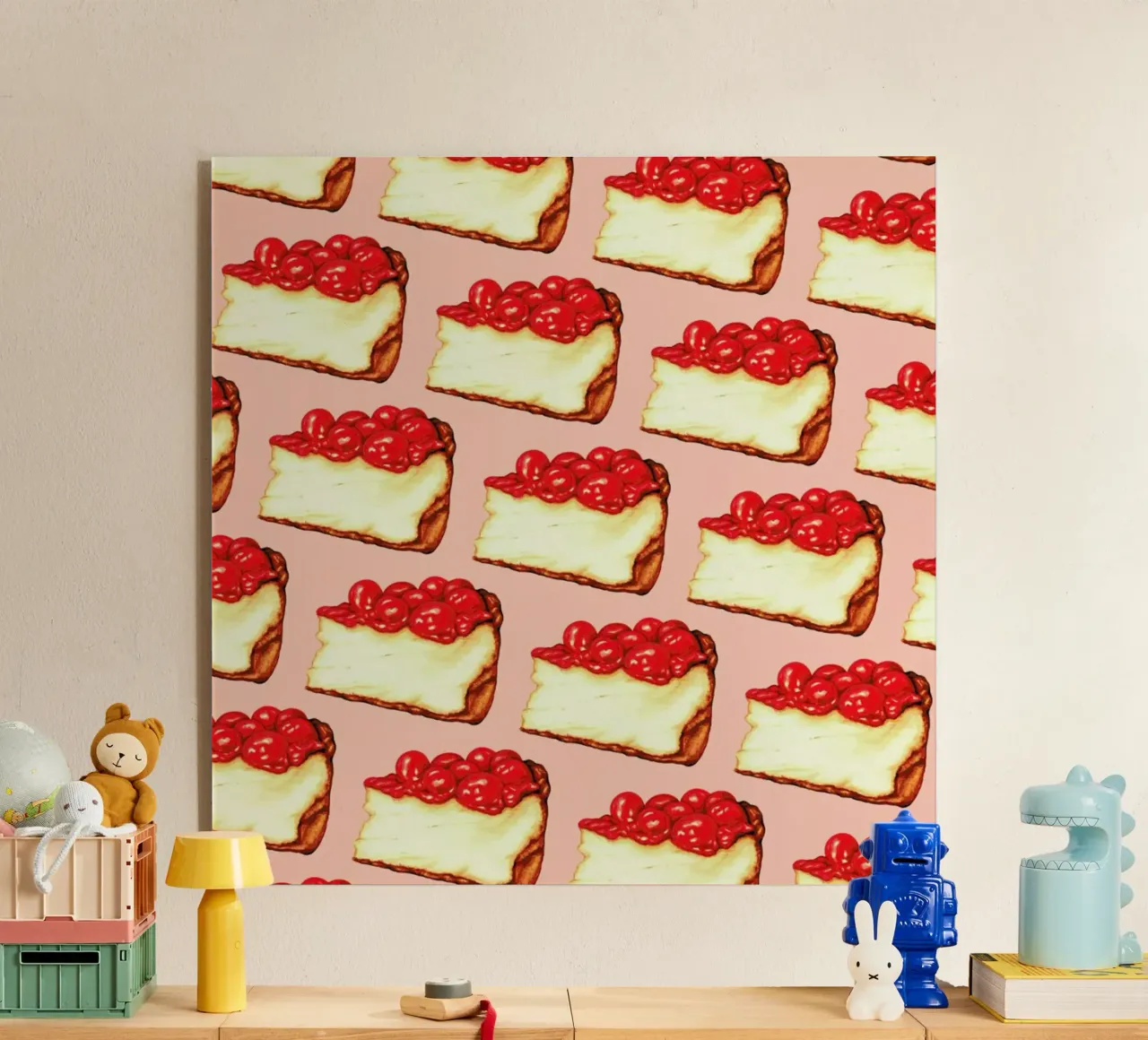 Cherry Cheesecake Pattern Pink plexiglass da Kelly Gilleran