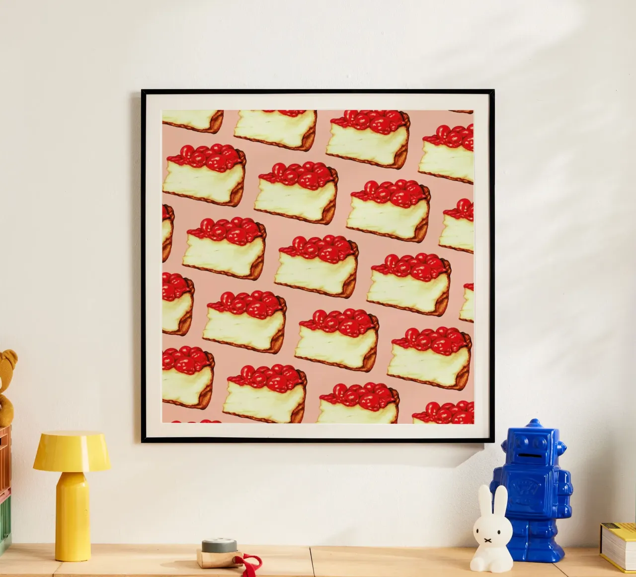 Cherry Cheesecake Pattern Pink poster da Kelly Gilleran