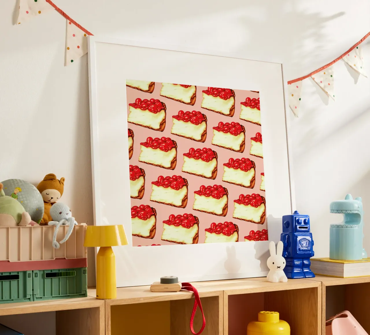 Cherry Cheesecake Pattern Pink poster da Kelly Gilleran