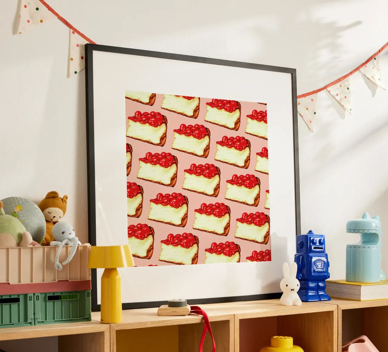 Cherry Cheesecake Pattern Pink poster da Kelly Gilleran