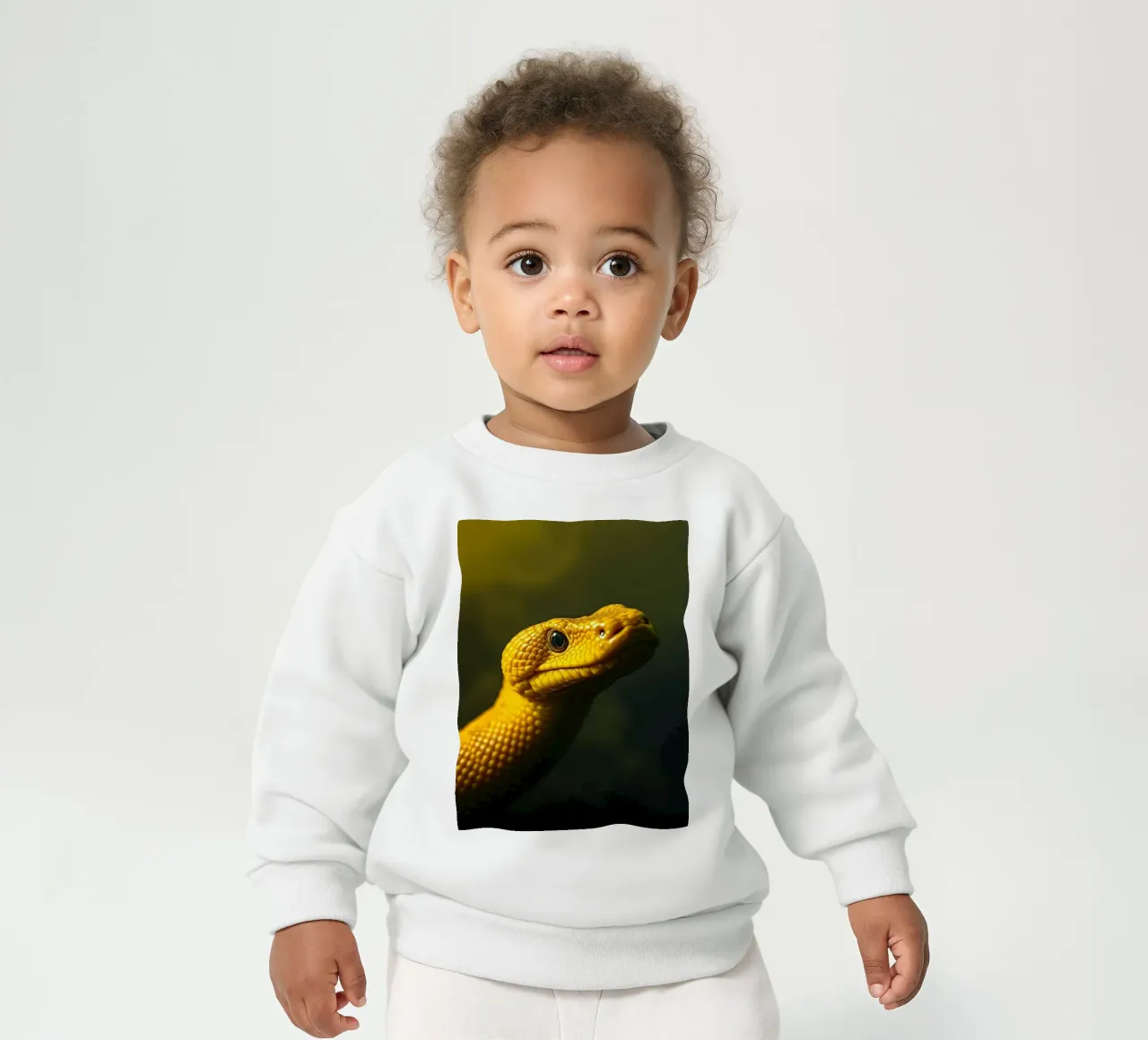 Gros plan sur un python jaune vif enroulé sur lui-même. sweat pour bébé de DesignDoodle