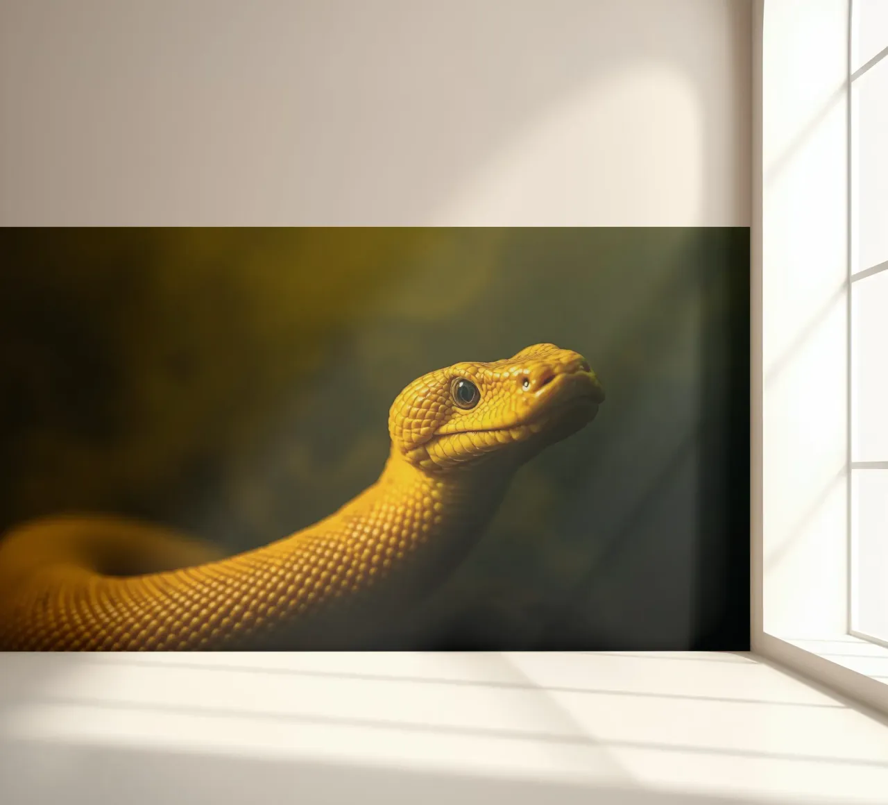 Gros plan sur un python jaune vif enroulé sur lui-même. papier peint photo de DesignDoodle