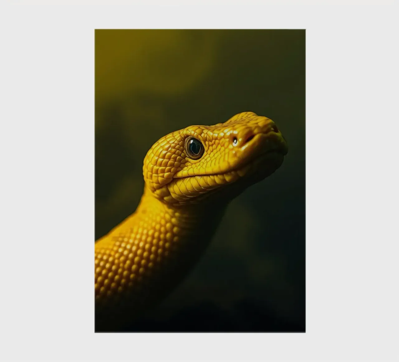 Gros plan sur un python jaune vif enroulé sur lui-même. carnet de notes de DesignDoodle