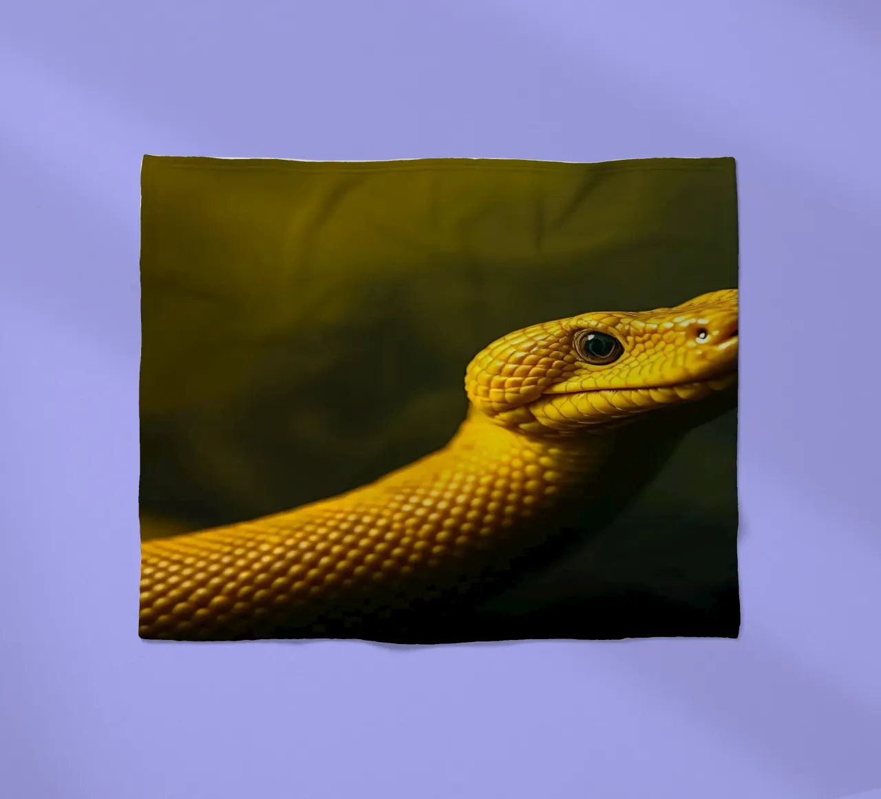 Gros plan sur un python jaune vif enroulé sur lui-même. plaid polaire de DesignDoodle