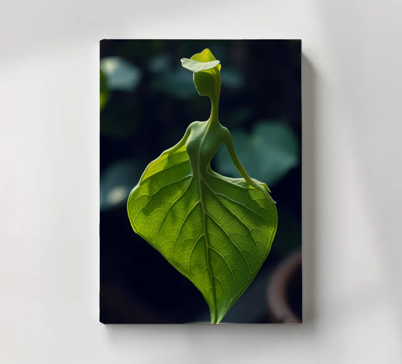 Une feuille unique ressemblant à une danseuse en lumière naturelle carnet de notes de DesignDoodle